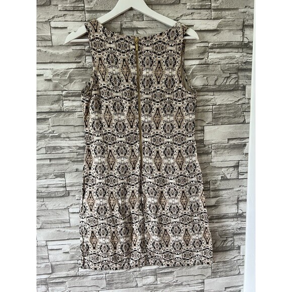 CYNTHIA ROWLEY White Grey Mix 100% Linen Summer Dress Size 4 Back Zip Lined VGC - Picture 2 of 9